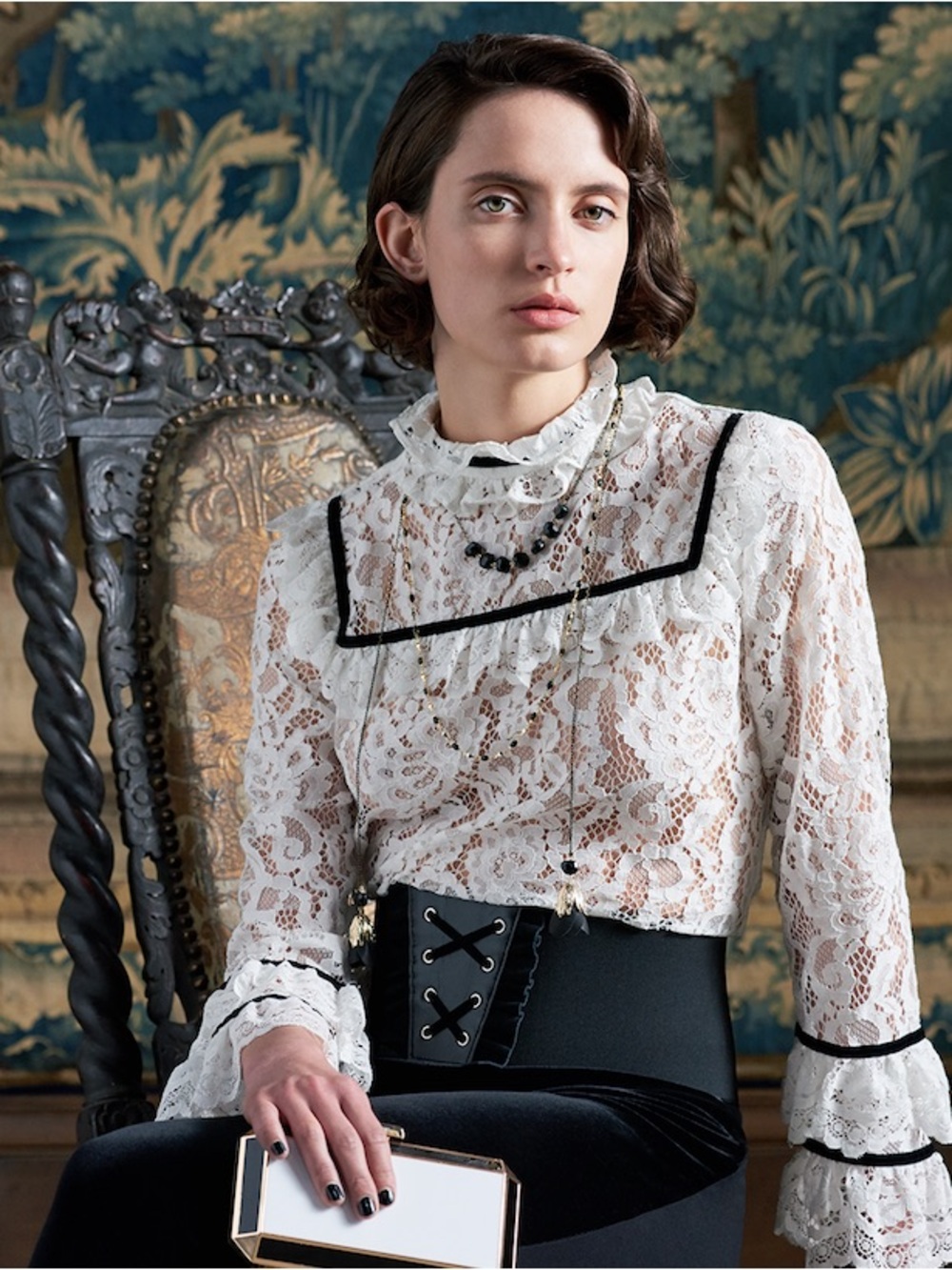 NWT ANNE FONTAINE LACE BLOUSE